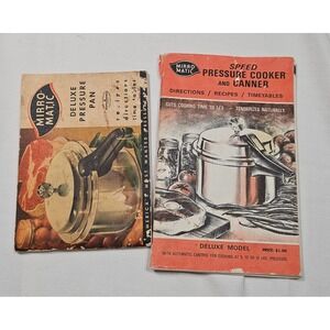 Mirro Matic Deluxe Pressure Pan Speed Cooker & Canner Recipes Timetable Book Lot